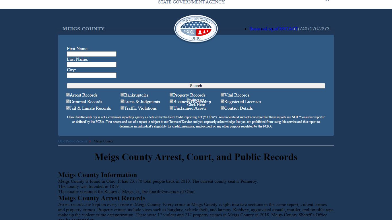 Meigs County Arrest, Court, and Public Records